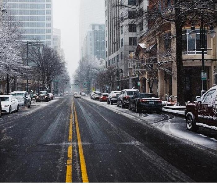 Snowy City Scene
