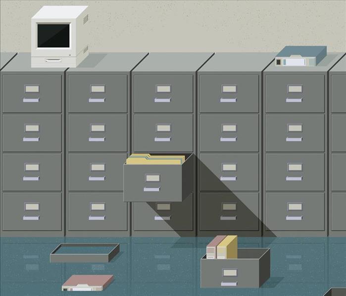 file cabinets, on is open